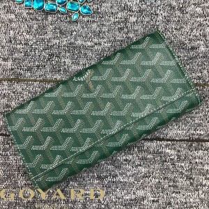 Goyard Goyardine Large Varenne Bifold Wallet Green