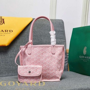 Goyard Goyardine Mini Saint Louis Calfskin Tote Pink