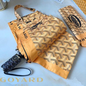  Goyard Goyardine 3 Folding Mini Umbrella Yellow