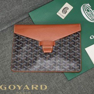 Goyard Goyardine Envelope Clutch Brown