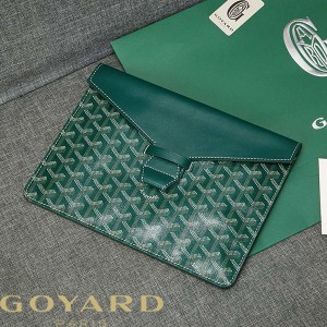 Goyard Goyardine Envelope Clutch Green