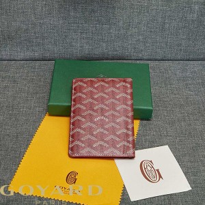 Goyard Goyardine Grenelle Passport Holder Burgundy