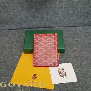 Goyard Goyardine Grenelle Passport Holder Red