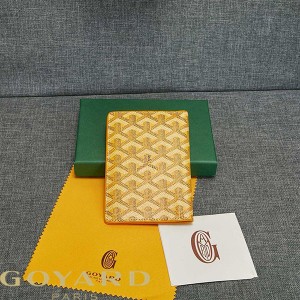 Goyard Goyardine Grenelle Passport Holder Yellow