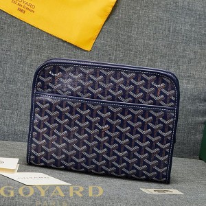 Goyard Goyardine Jouvence Toiletry Pouch Navy Blue