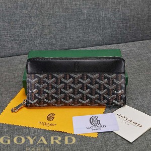 Goyard Goyardine Large Matignon Zip Around Wallet Black