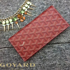 Goyard Goyardine Large Richelieu Bifold Wallet Burgundy