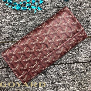 Goyard Goyardine Large Varenne Bifold Wallet Burgundy