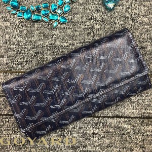 Goyard Goyardine Large Varenne Bifold Wallet Navy Blue