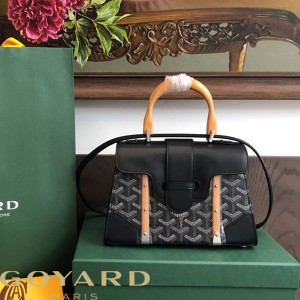Goyard Goyardine Mini Saigon Structure Bag Black