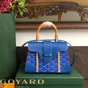 Goyard Goyardine Mini Saigon Structure Bag Blue