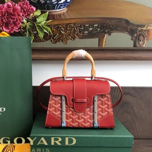 Goyard Goyardine Mini Saigon Structure Bag Red