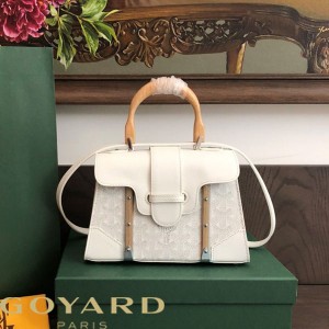 Goyard Goyardine Mini Saigon Structure Bag White