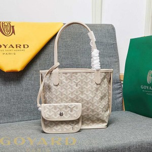 Goyard Goyardine Mini Saint Louis Calfskin Tote Beige