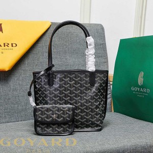 Goyard Goyardine Mini Saint Louis Calfskin Tote Black