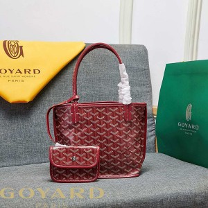 Goyard Goyardine Mini Saint Louis Calfskin Tote Burgundy