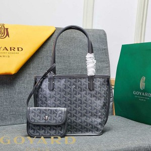 Goyard Goyardine Mini Saint Louis Calfskin Tote Grey
