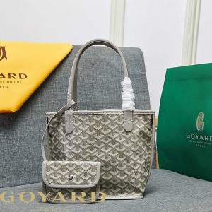 Goyard Goyardine Mini Saint Louis Calfskin Tote Light Grey