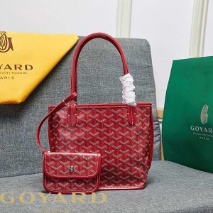 Goyard Goyardine Mini Saint Louis Calfskin Tote Red