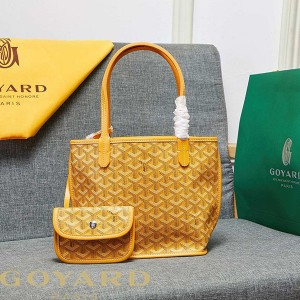 Goyard Goyardine Mini Saint Louis Calfskin Tote Yellow