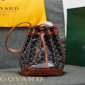 Goyard Goyardine Petit Flot Bucket Bag Brown