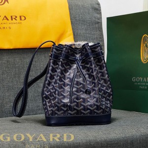 Goyard Goyardine Petit Flot Bucket Bag Navy Blue