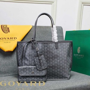 Goyard Goyardine Saint Louis Calfskin Tote Grey