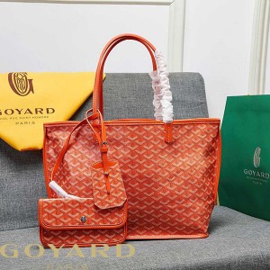 Goyard Goyardine Saint Louis Calfskin Tote Orange
