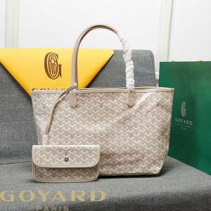 Goyard Goyardine Saint Louis Canvas Tote Beige
