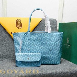 Goyard Goyardine Saint Louis Canvas Tote Sky Blue