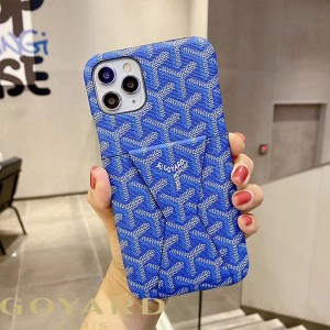 Goyard Goyardine Saint Louis Card Case Leather iPhone Case Blue
