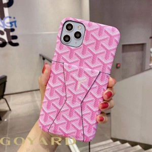 Goyard Goyardine Saint Louis Card Case Leather iPhone Case Pink