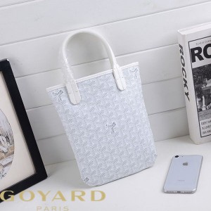 Goyard Goyardine Saint Louis Poitier Tote White