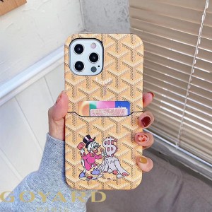 Goyard Goyardine Saint Louis X Donald Duck Leather Card Case iPhone Case Yellow