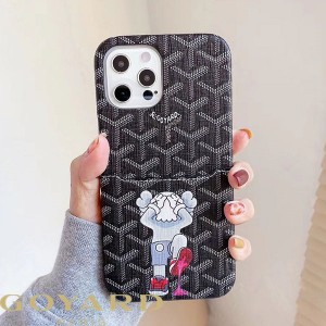 Goyard Goyardine Saint Louis X Kwas Leather Card Case iPhone Case Black