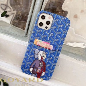 Goyard Goyardine Saint Louis X Kwas Leather Card Case iPhone Case Blue