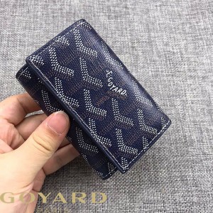 Goyard Goyardine Saint Michel Key Holder Navy Blue