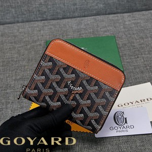 Goyard Goyard Goyardine Small Matignon Zip Around Wallet Brown