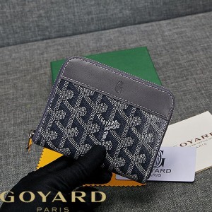 Goyard Goyardine Small Matignon Zip Around Wallet Grey