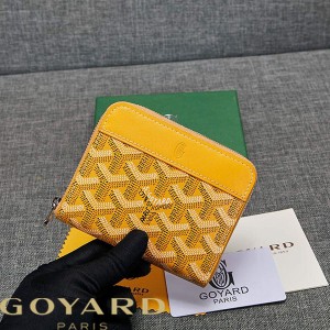 Goyard Goyardine Small Matignon Zip Around Wallet Yellow