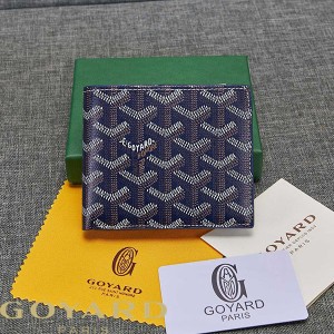 Goyard Goyardine Small Victoire Bifold Wallet Navy Blue