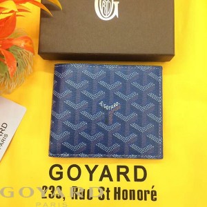Goyard Goyardine Victoire Small Bifold Wallet Blue