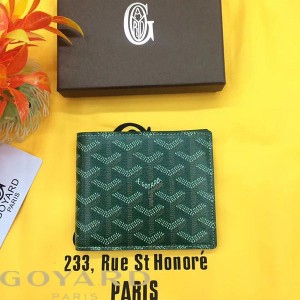 Goyard Goyardine Victoire Small Bifold Wallet Green